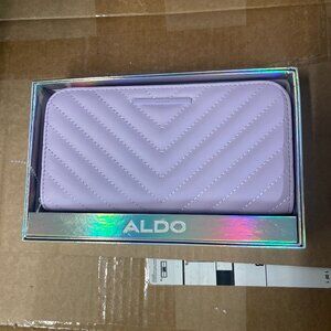 ALDO Lavendar Chevron Pattern Zip Around Wallet